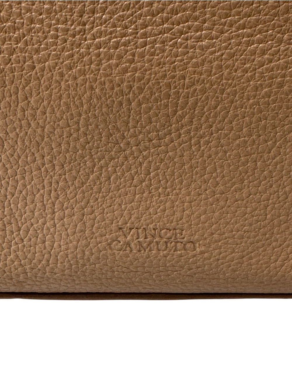 Vince Camuto Lisha Spiced Almond Pebbled Leather Shoulder Hobo Bag Gold Studs - Picture 4 of 12